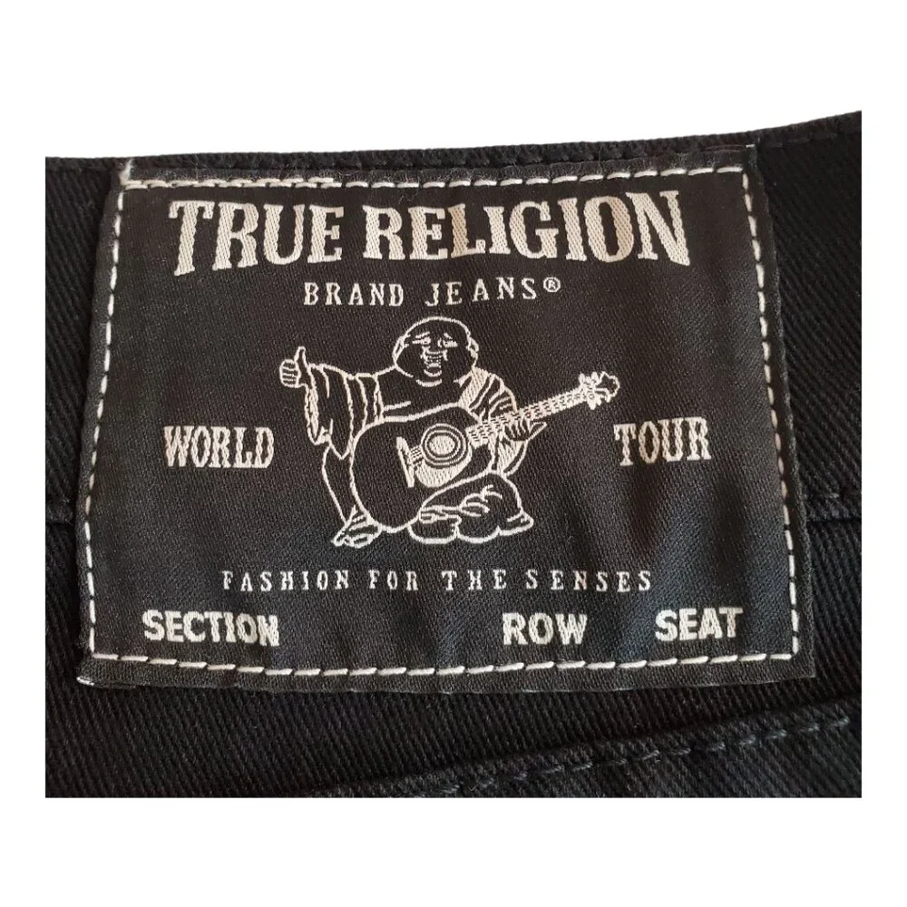 NEW TRUE RELIGION Men's Geno Relaxed Slim Black Jeans